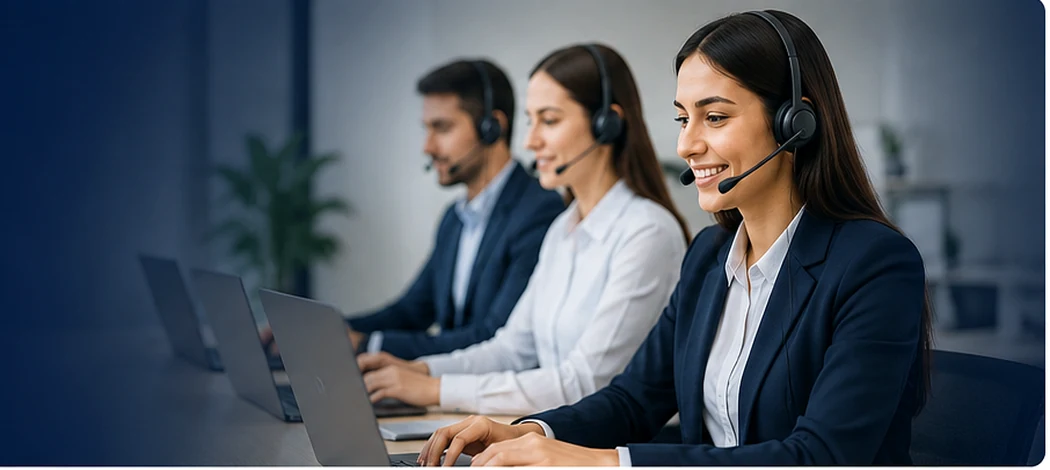 Customer support team providing accounting consultation